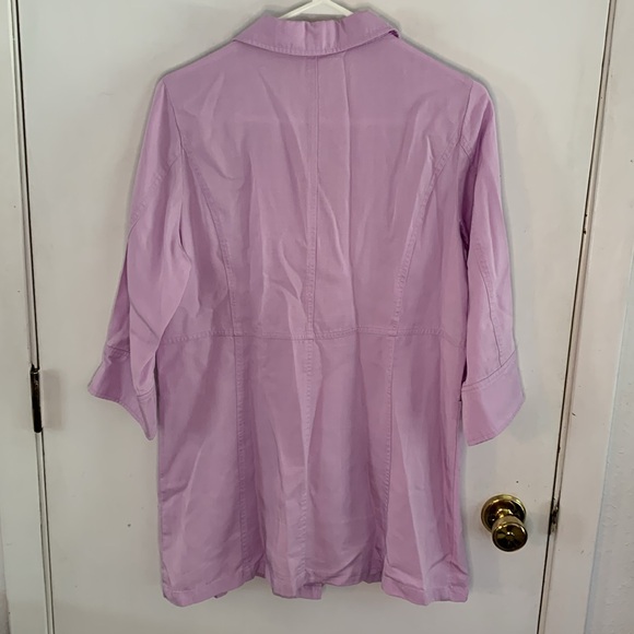 Soft Surroundings lavender button front shirt dress with 3/4 sleeves Size M - Picture 10 of 10
